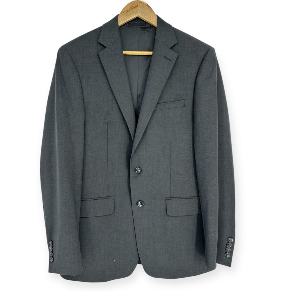 Calvin Klein NWT Men's Slim-Fit Wool Stretch Suit Jacket 40R Charcoal Gray